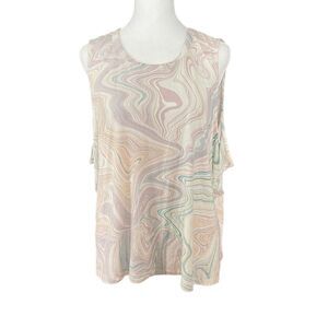 Old Navy Plus 2XL Tank Top Sleeveless Tee Ultralite Crop Swirl Print